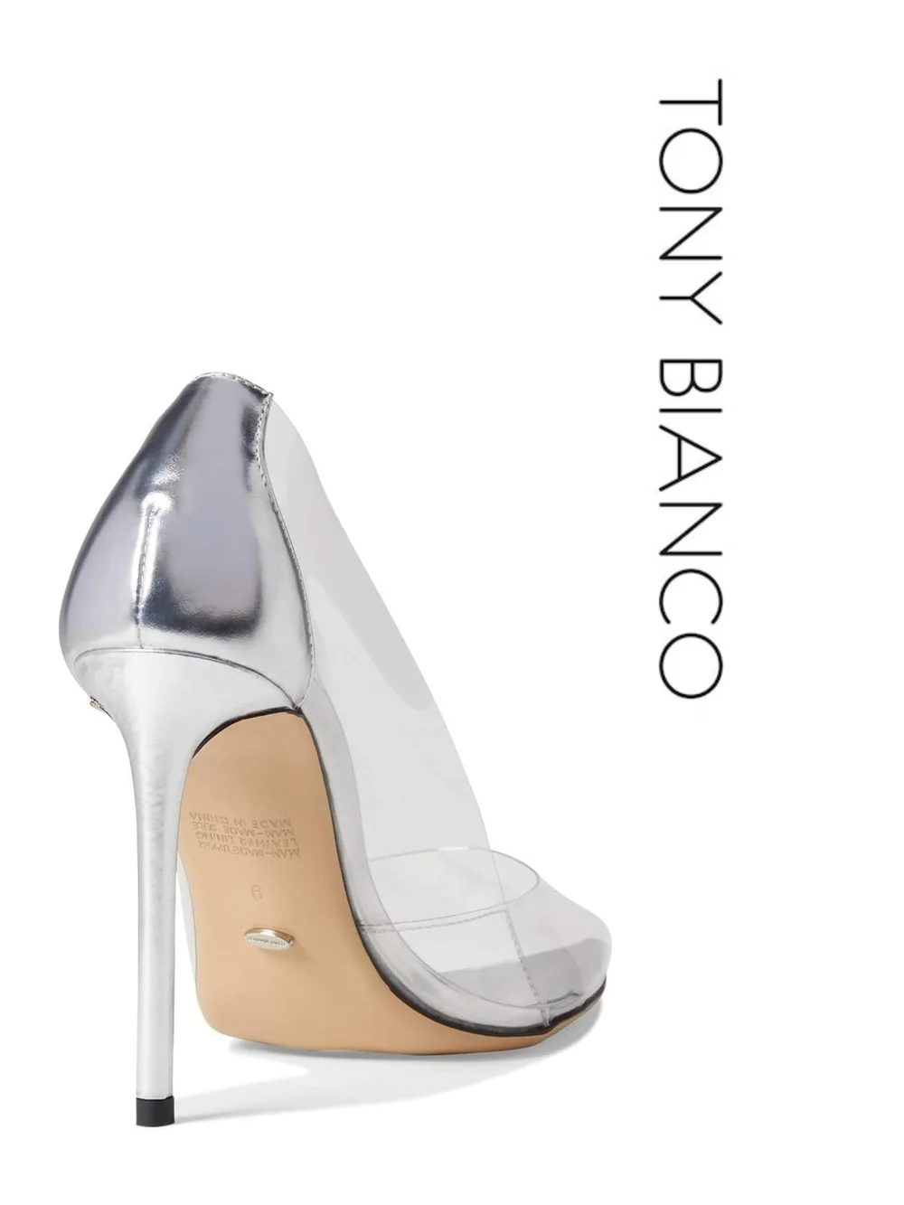 Tony Bianco Alijah Clear Vinylite/Silver - Size 8 M